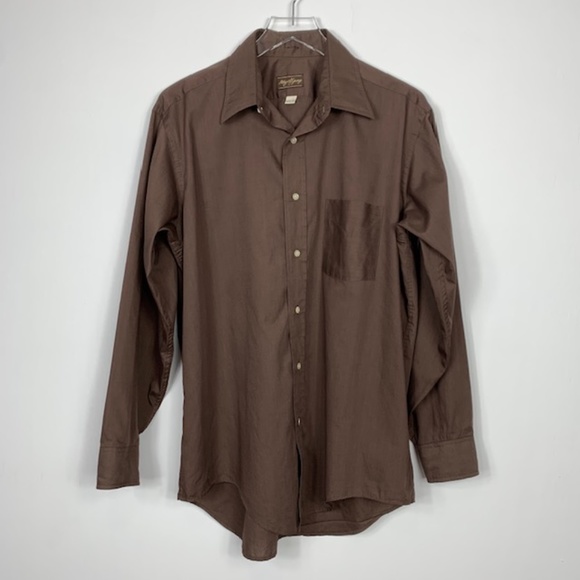 Allyn St. George Brown Long Sleeve Button Up Shirt - Picture 3 of 8
